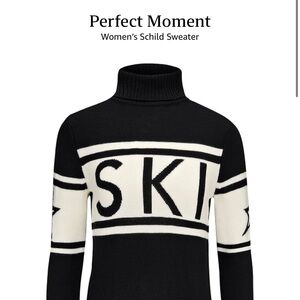 Perfect Moment Black and White Turtleneck Sweater